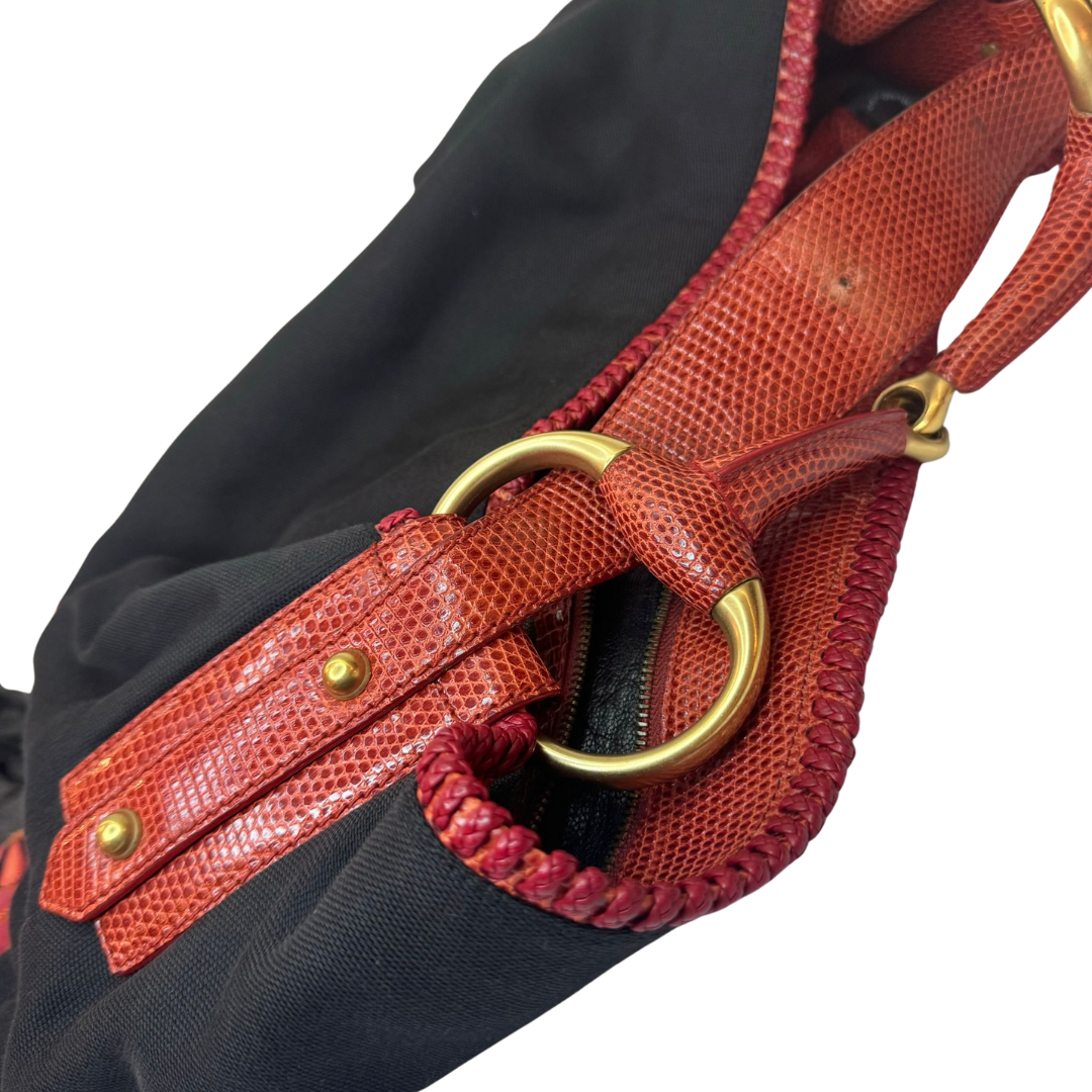 Gucci Black Canvas Hobo Bag