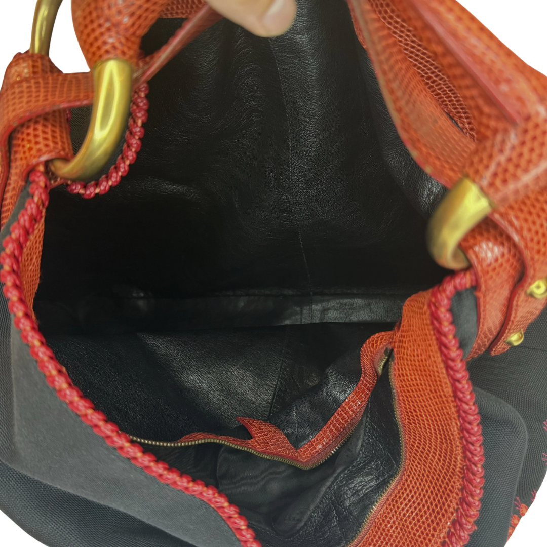 Gucci Black Canvas Hobo Bag