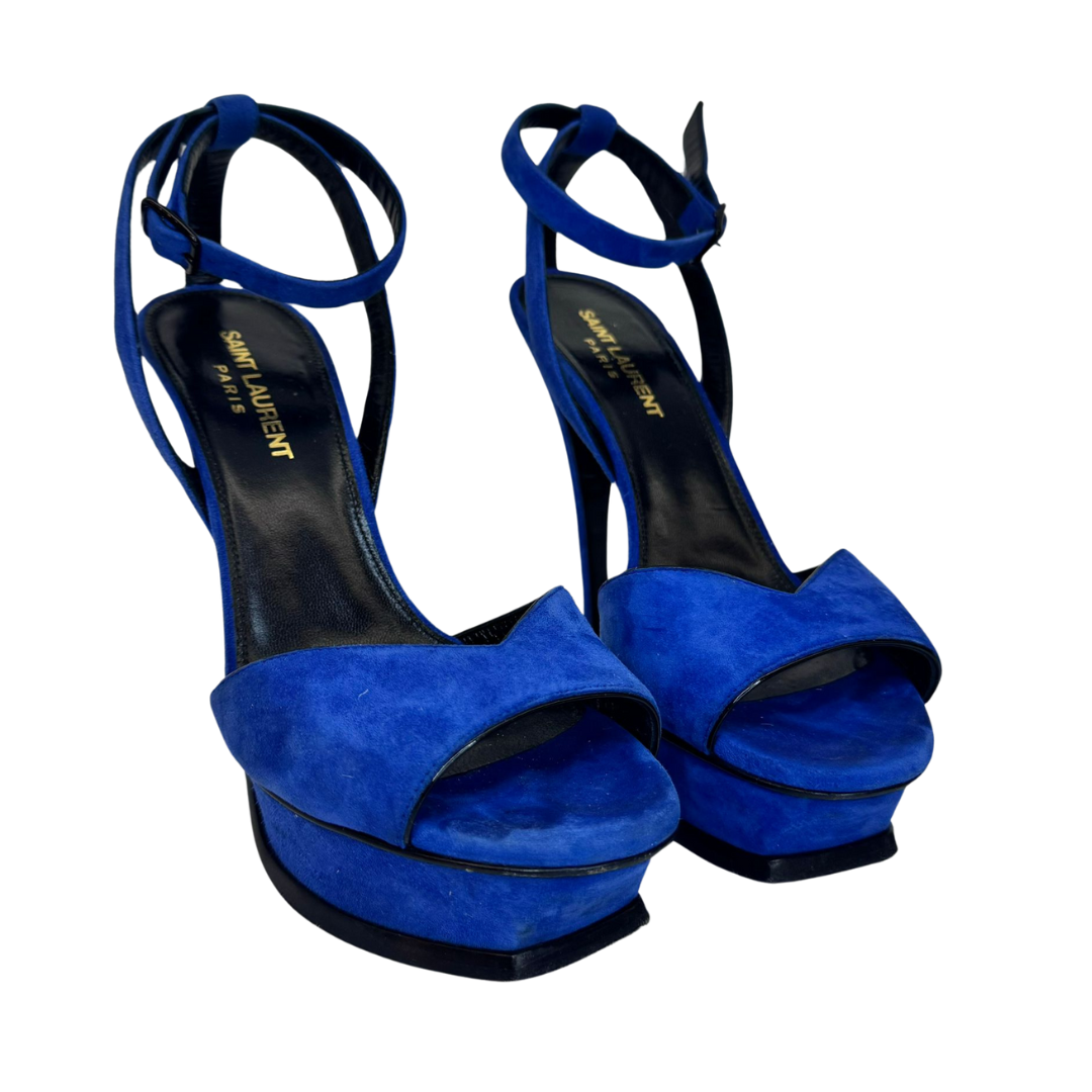Saint Laurent Blue Suede Platforms