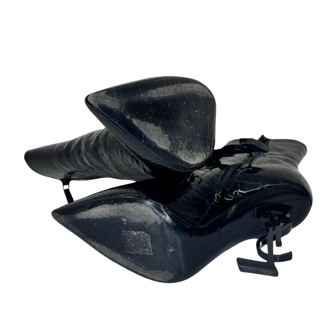SAINT LAURENT Opyum Patent Leather Booties