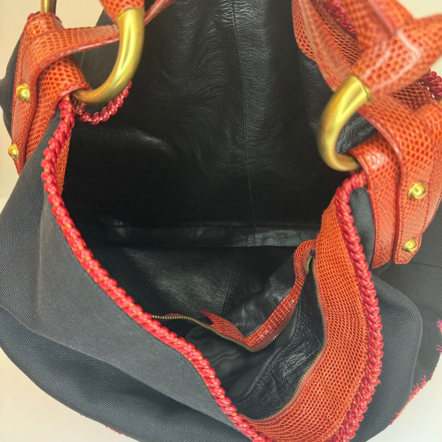 Gucci Black Canvas Hobo Bag