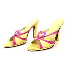 Load image into Gallery viewer, Michel perry Neon Green and Pink (Fucsia) Heart Sandals