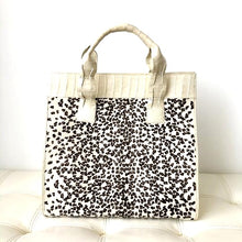 Load image into Gallery viewer, Nancy Gonzalez Snow Leopard Crocodile White Calf Hair Tote