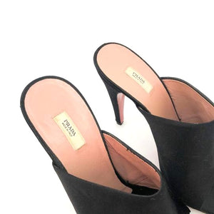 Prada Black Satin Sandals Mules/Slides