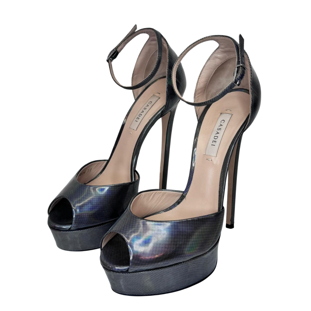 Casadei Metallic Iridescent Platforms