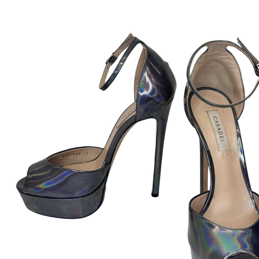 Casadei Metallic Iridescent Platforms