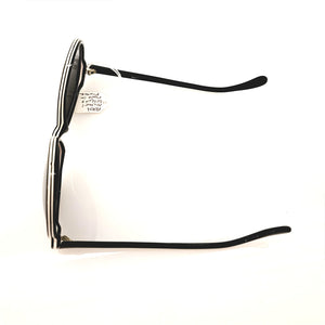 Michael Selcott Blck & Wht Oversized Sunglasses