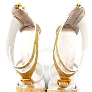 Giuseppe Zanotti White Column Leather Heels Pumps