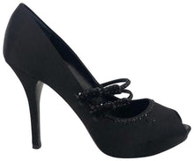 Load image into Gallery viewer, Louis Vuitton Black Satin Mary Jane Pumps