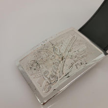 Load image into Gallery viewer, Louis Vuitton Black Traveling Requested Silver Buckle Belt