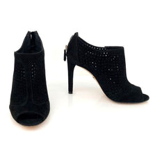 Load image into Gallery viewer, Prada Black Perforated Suede Booties Pumps