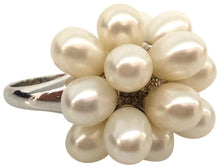 Load image into Gallery viewer, CAROLINE DADLANI, Fine Jewelry Unbranded Silver. White Gold Pearl Cluster Cocktail Ring