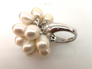 CAROLINE DADLANI, Fine Jewelry Unbranded Silver. White Gold Pearl Cluster Cocktail Ring